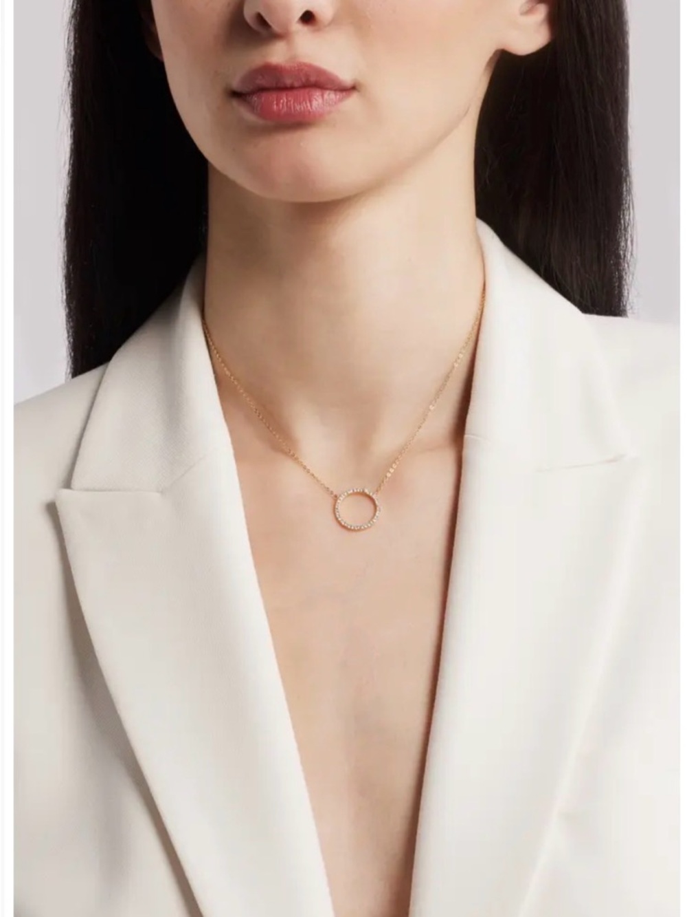 Nordstrom Pavé Open Circle Pendant Necklace